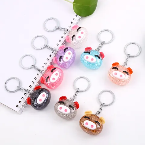 Carino Maiale Acrilico Resina Portachiavi Carino Cartone Animato Animale Borsa Ciondolo Auto Portachiavi Charm Quotidiano Decorazione Regalo