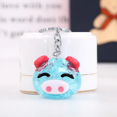 Carino Maiale Acrilico Resina Portachiavi Carino Cartone Animato Animale Borsa Ciondolo Auto Portachiavi Charm Quotidiano Decorazione Regalo