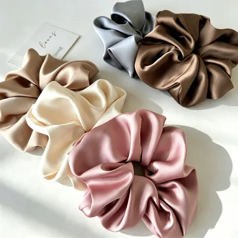 Koreaanse Stijl Chiffon Effen Kleur Dikke Darm Haarelastiek Voor Vrouwen Dagelijks Haarsieraden