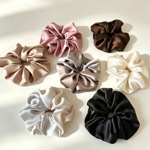 Koreaanse Stijl Chiffon Effen Kleur Dikke Darm Haarelastiek Voor Vrouwen Dagelijks Haarsieraden