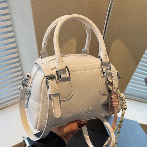 Γυναικεία Τσάντα Χειρός από Δέρμα PU Casual Minimalist Tσάντα Hmiorou Stylati Boston Tσάντα Chic Shoulder Bag Female Purse