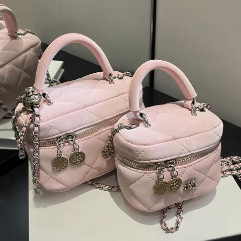 Damen Gesteppte Ketten Umhängetasche Luxus Designer Stil Mini Vanity Box Handtasche Schultertasche