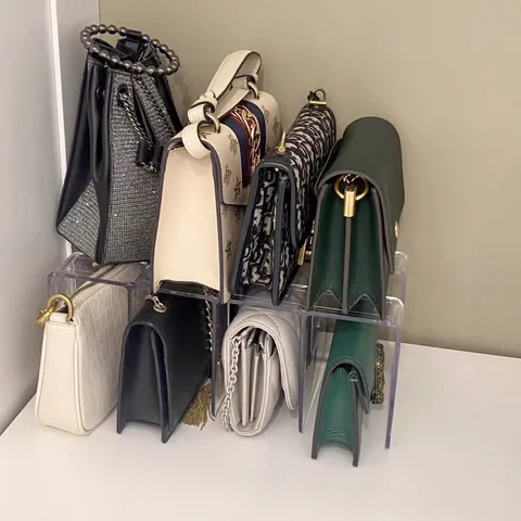 Organizador de Bolsos de Plástico Transparente para Armario Ropero Divisor de Estante Compartimentado