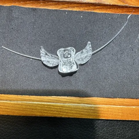 Natuurlijke Witte Kristal Engelenvleugels Hanger DIY Sieraden Maken Accessoires Heldere Kwarts Gegraveerde Bedel Voor Ketting Armband