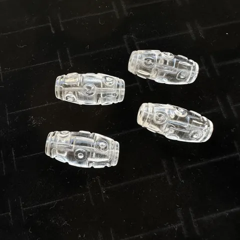 Natural White Crystal Dzi Bead Pendant Carved Ice Transparent Loose Bead DIY Jewelry Accessories
