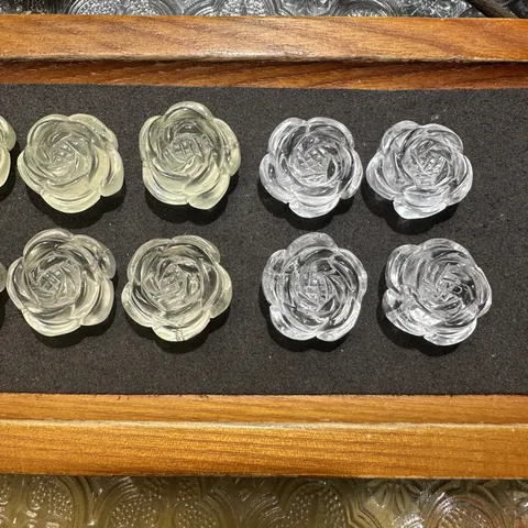 Perline Sciolte di Fiori di Rosa in Cristallo Naturale Creazione di Gioielli Fai da Te