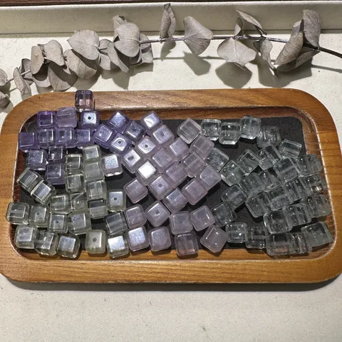 Perline a Cubo in Cristallo Naturale Perline Distanziatrici Sciolte Per Creazione di Gioielli DIY Braccialetto Collana Forniture