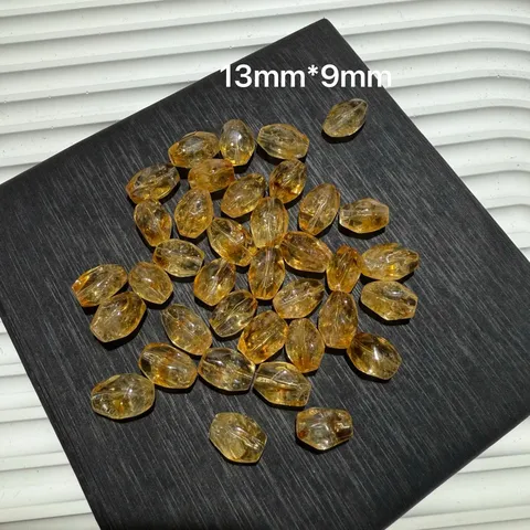 Perline Sfuse in Cristallo di Quarzo Giallo Naturale Forma di Caramella Doppia Punta Irregolare Accessori per la Creazione di Gioielli Fai da Te