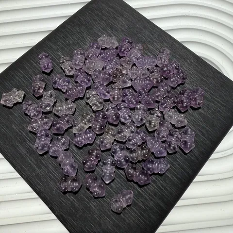 Ciondolo Campana Pestello Vajra Ametista Naturale Accessori Creazione Gioielli DIY Charm Cristallo Viola Per Collana Braccialetto