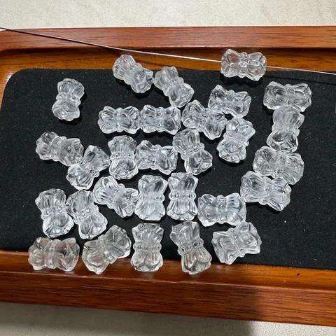 Perline Intagliate in Cristallo Bianco Naturale Ciondoli Perle Sfuse Volpe Ingot Loto Osmanthus Creazione Gioielli Fai da Te