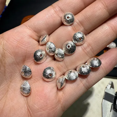 Perline Distanziatrici DIY in Argento Sterling 925 Vintage Ciondoli con Nappa Ciondoli per Creazione di Gioielli Braccialetto