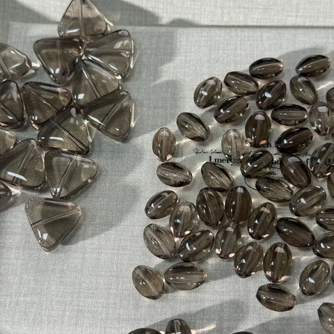 Perline Sfuse e Ciondoli in Cristallo di Quarzo Affumicato Naturale Forma a Triangolo e Oliva Accessori per la Creazione di Gioielli Fai da Te