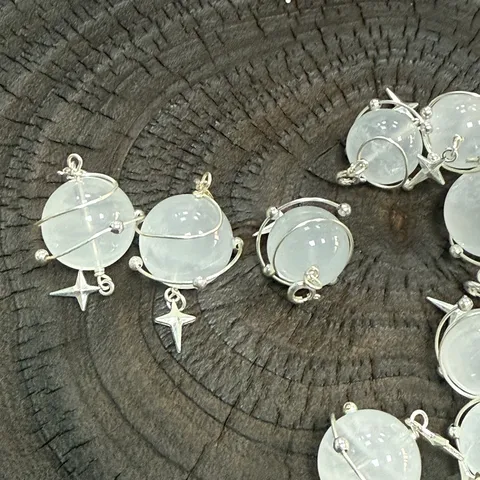 Moda Globo di Cristallo Ciondolo Cristallo Bianco Lattiginoso Singola Perina Accessorio Pendente DIY Creazione Gioielli