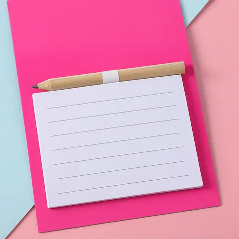 Portable Sticky Notes Pad Set With Mini Wooden Pencil Tearable Memo Pad Stationery Office School Supplies