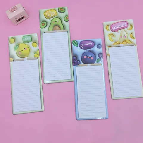 Cartoon Fruit Animal Magnetic Memo Pad Sticky Notes Cute Reusable Notepad With Wooden Pencil For Office School Home