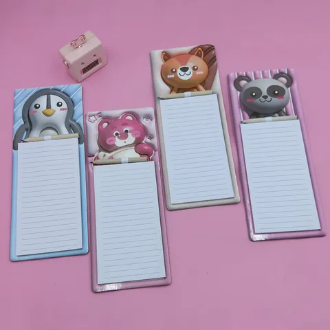 Cartoon Fruit Animal Magnetic Memo Pad Sticky Notes Cute Reusable Notepad With Wooden Pencil For Office School Home