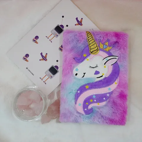 Cute Cartoon Plush Unicorn Notebook Fluffy Kawaii Diary Book Student School Writing Notebook Gift