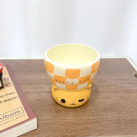 Creative Cartoon Animal Ceramic Mug With Cute Bear Cat Design High Temperature Resistant Office Water Cup