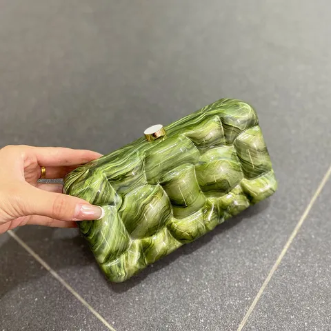 Luxus Acryl Hartschale Umhängetasche Farbverlauf Bonbonfarbe Kette Schultertasche Mode Abendtasche Für Damen