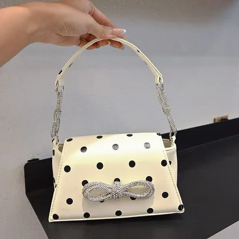 Γυναικείο Fashion Δέρμα PU Τσάντα Ώμου Πουά Στρας Φιόκος Αλυσίδα Τσάντα Ώμου Casual Καθημερινή Τσάντα