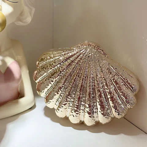 Acryl Muschel Abendtasche Metallischer Glanz Umhängetasche Für Damen Luxus Designer Party Clutches Handtasche