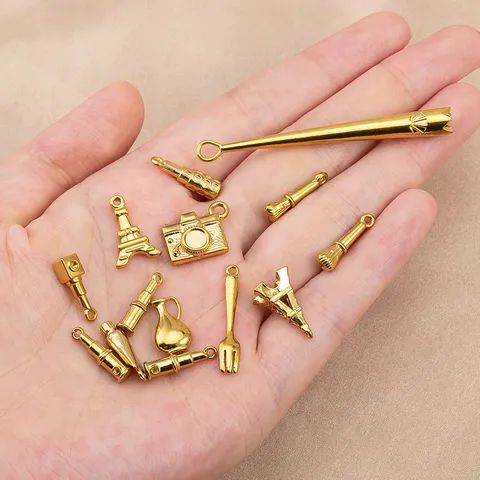 Edelstahl 18K Vergoldet Anhänger DIY Schmuckherstellung Metall Charme Für Halskette Armband Zubehör Geschenk