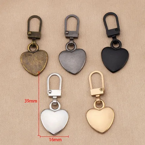 Abnehmbarer Metall Herz Reißverschluss Zipper Ersatz Zubehör DIY Gepäck Kleidung Tasche Reißverschluss Schieber Reparaturset