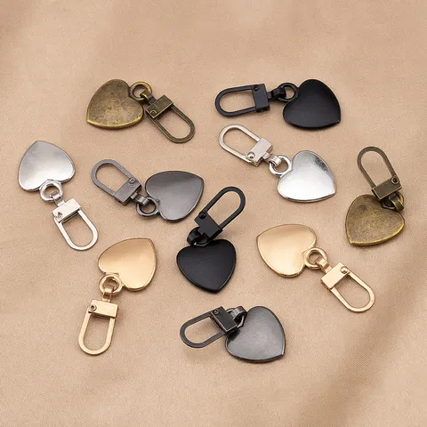 Abnehmbarer Metall Herz Reißverschluss Zipper Ersatz Zubehör DIY Gepäck Kleidung Tasche Reißverschluss Schieber Reparaturset