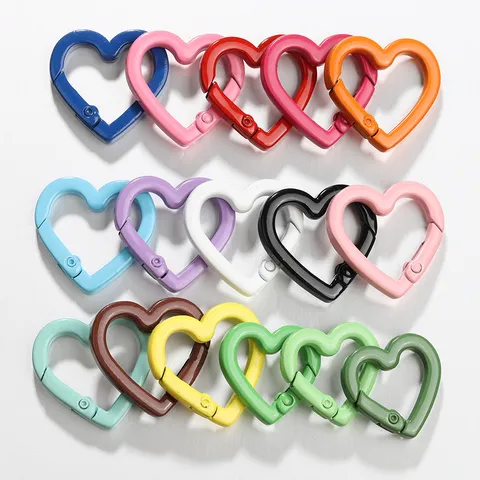 Legierung Herz Feder Karabinerhaken DIY Schmuckherstellung Anhänger Schlüsselanhänger Zubehör Für Taschen Armbänder Halsketten