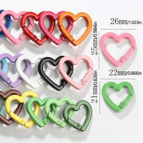 Legierung Herz Feder Karabinerhaken DIY Schmuckherstellung Anhänger Schlüsselanhänger Zubehör Für Taschen Armbänder Halsketten