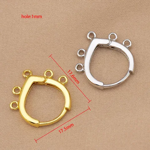 Cierre de Pendiente de Lágrima Chapado en Oro de Cobre con Múltiples Agujeros DIY Hallazgos de Pendientes Accesorios de Joyería para Mujer
