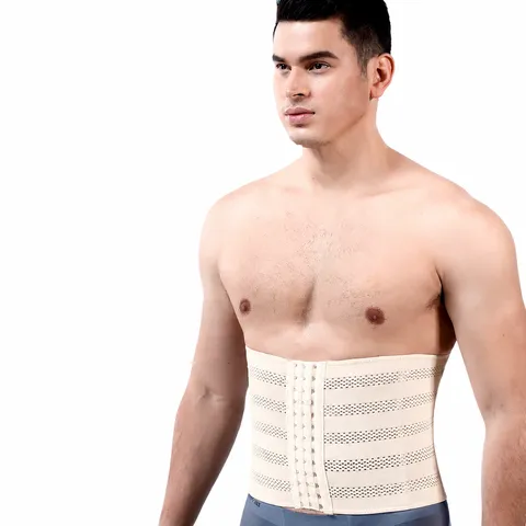 Unisex Waist Trainer Belt For Tummy Control Body Shaper Breathable Mesh Cincher With Steel Bones Adjustable Hooks Shapewear For Fitness Postpartum