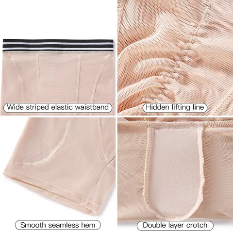 Women Butt Lifter Shapewear Tummy Control Padded Panties High Waist Breathable Mesh Hip Enhancer Underwear Daily Party