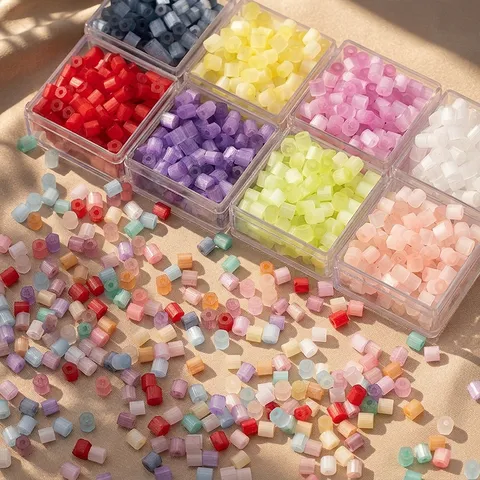 Macaron Glass Seed Beads Tube Beads Bulk Assorted Colors For DIY Handmade Bracelet Necklace Jewelry Making Crafts Supplies