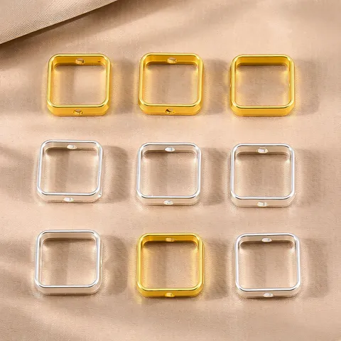 Zinklegierung Quadratische Perlenringe DIY Schmuckkomponenten Gerade Loch Abstandsperlen Für Armbänder Halsketten Ohrringe Herstellung