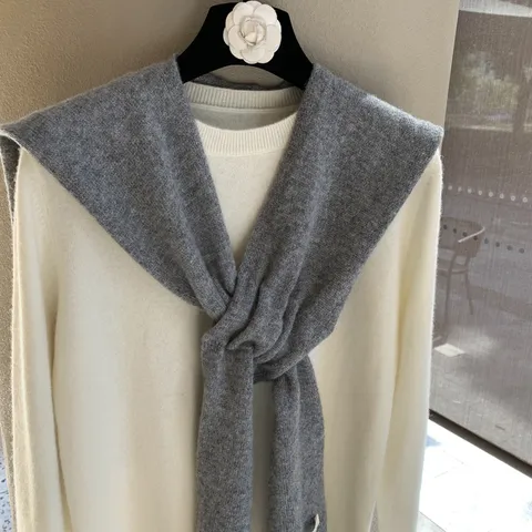 Chal Bufanda Tejida de Pura Lana Australiana Mujer Otoño Invierno Casual Color Sólido Protección de Hombros y Cuello Capa Cálida