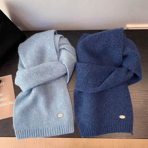 Bufanda de Invierno Suave y Cálida de Poliéster de Color Sólido para Hombres y Mujeres Casual Minimalista Cuello Más Grueso Moda Tejida