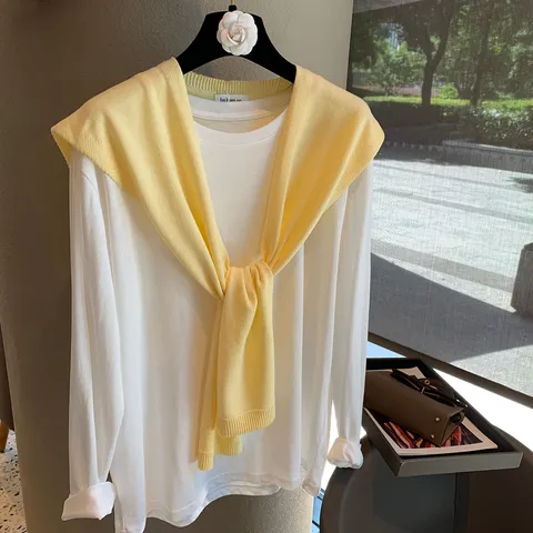 Chal Tejido de Color Sólido Minimalista Mezcla de Lana y Seda Capa Ligera Bufanda Para Mujer Otoño Primavera Uso Diario