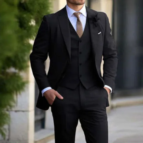 Herren Slim Fit Dreiteiliges Anzug Set Pailletten Schalkragen Blazer Weste Hose Für Hochzeit Bankett Sänger Moderator Mode Formale Performance Anzug