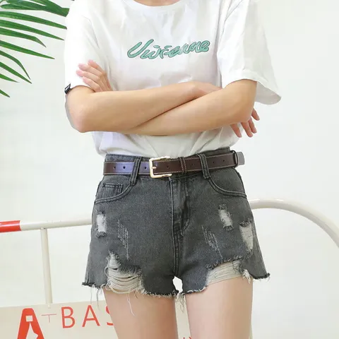 Cinturón de Cuero Genuino Minimalista Para Mujeres Hombres Hebilla de Metal Retro Cinturón Casual de Jeans Cinturón de Moda Ajustable