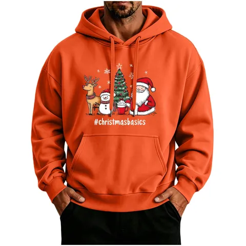 Sweat à Capuche Unisexe Décontracté en Poliester Imprimé Noël Halloween Sweatshirt Graphique Manches Longues Haut Chaud Hiver