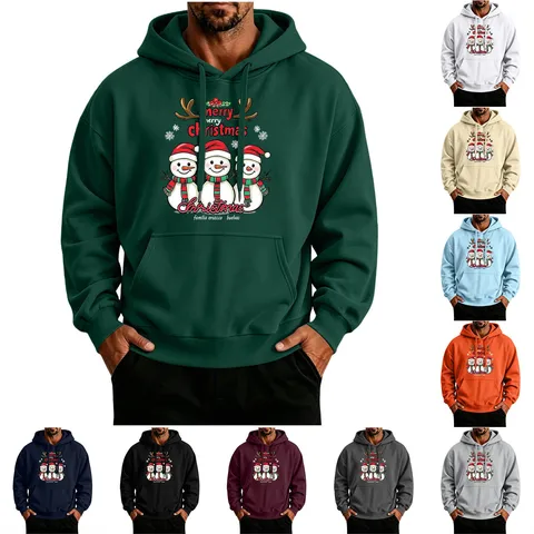 Sweat à Capuche Unisexe Décontracté en Poliester Imprimé Noël Halloween Sweatshirt Graphique Manches Longues Haut Chaud Hiver