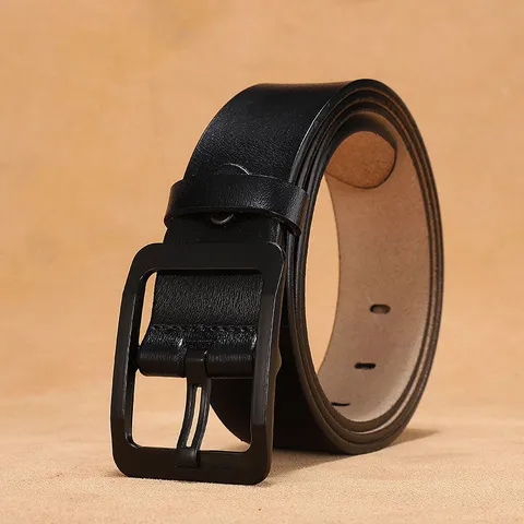 Cinturón de Cuero PU Retro Vintage para Hombre Negocios Casual Hebilla Perno