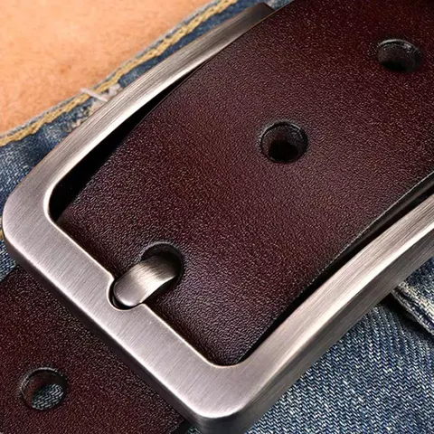 Cinturón de Cuero PU Vintage Casual para Hombres con Hebilla de Perno de Aleación Color Sólido Banda de Cintura Retro