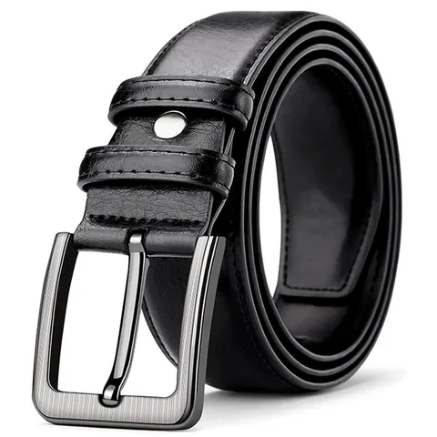 Cinturón de Cuero Casual de Negocios Vintage para Hombre Cinturón de Pantalón de Cuero PU Retro Con Hebilla de Perno Metálica Cinturón de Moda
