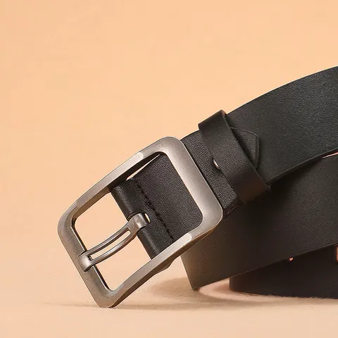 Cinturón de Cuero PU Retro Vintage para Hombre Negocios Casual Hebilla Perno