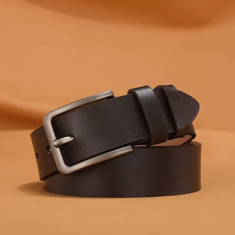 Cinturón de Cuero PU Vintage Casual para Hombres con Hebilla de Perno de Aleación Color Sólido Banda de Cintura Retro