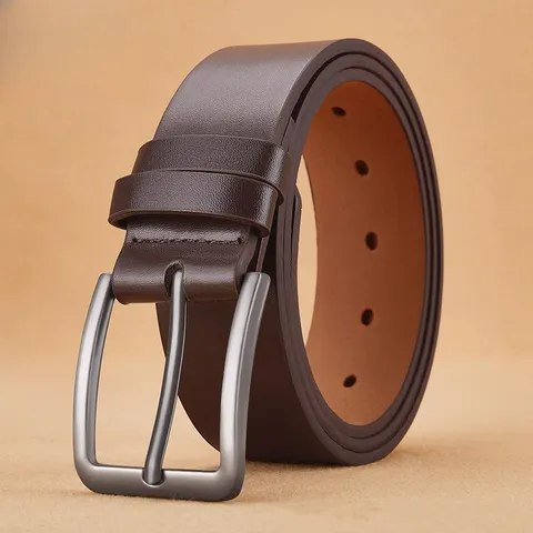 Cinturón de Cuero PU Casual de Negocios para Hombre Hebilla de Perno de Aleación Versátil Clásico Cinturón de Pantalón