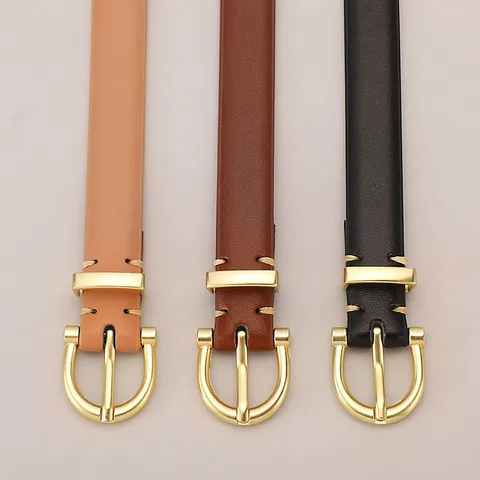Cinturón de Cuero PU para Mujer Minimalista Hebilla de Pin Cinturón de Cintura Casual Color Sólido Vestido Vaqueros Accesorios de Moda