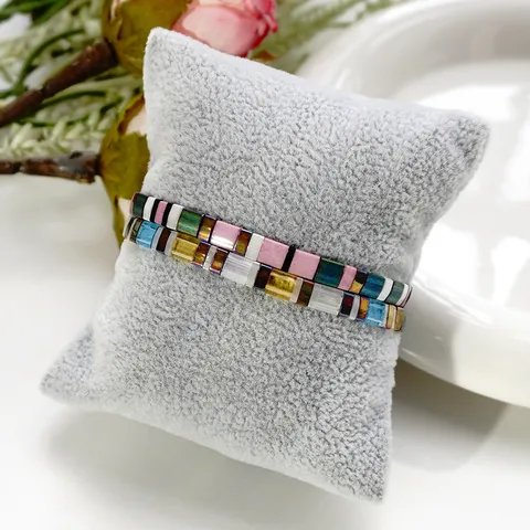 Handgefertigtes Tila-Perlenarmband Böhmisches Mehrfarbiges Glasperlen-Stretch-Armband Stapelbarer Schmuck Für Damen Herren Geschenk